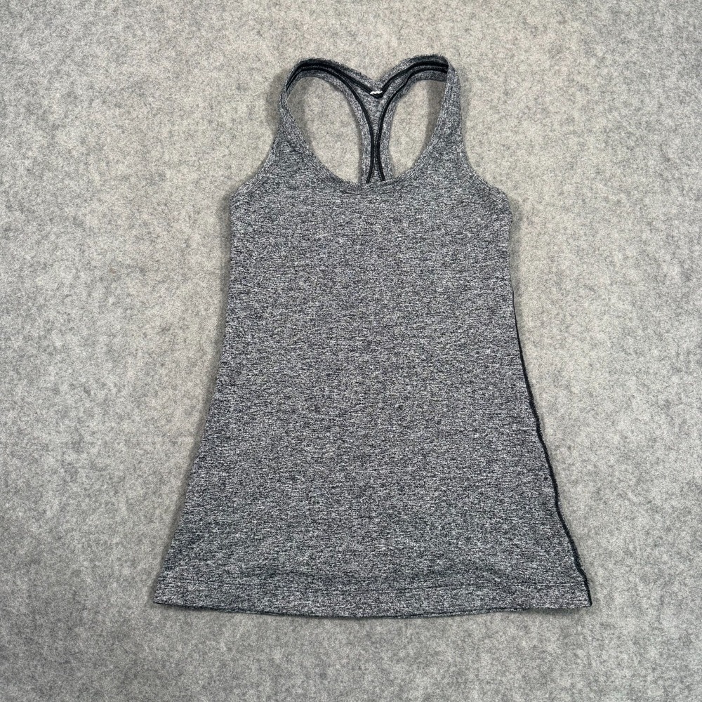Lululemon Heathered Black Cool Racerback Sleeveless Tank Top Women's Size 6